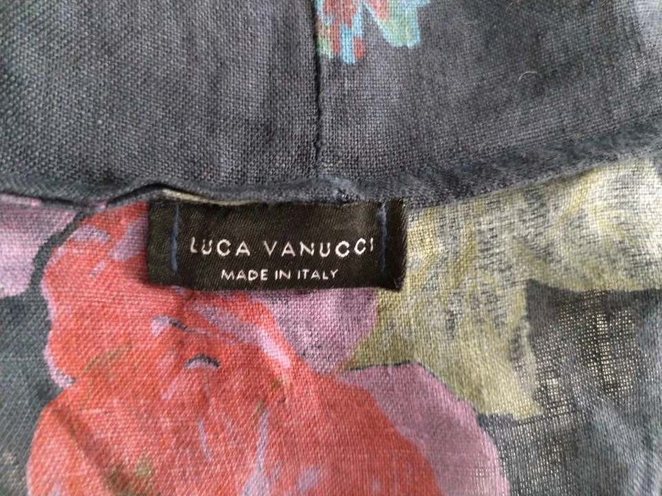 Oversized Boho 100% Leinen Extravagante Damen Bluse Luca Vanucci Italy XL/42 Neu - Bild 2 von 4