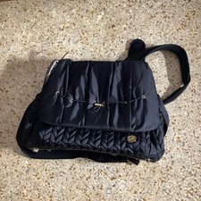 Mochila Bolsa de Pañales para Bebé Marca HAPP Levy Negra 17"L, 6"W x 12"H Minimalista