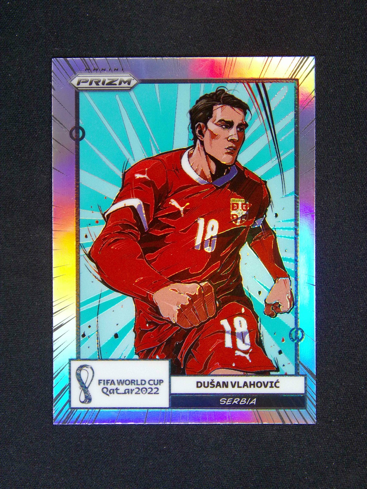 2022 Panini Prizm World Cup Dusan Vlahovic #17 Serbia Manga Case Hit SSP