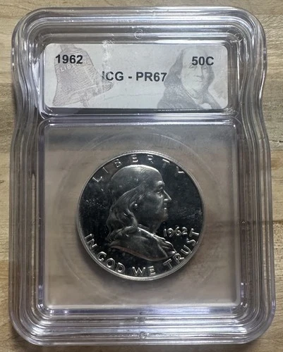 1962 Franklin Half Dollar Proof ICG PR67 90% Silver
