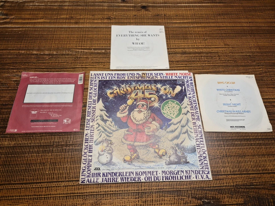 Maxi Single + 3 7" Singles Wham Band Aid Bing Crosby Christmas On 45 - Bild 2 von 2