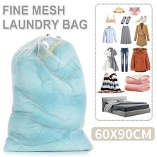 60x90cm Fine Mesh Laundry Washing Machine Bag Large Net Drawstring Wash Sack