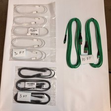 Lot of 10 USB-A  USB C to Lightning Mixed Fast Charging Cables 3ft 10ft