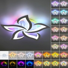 Dimmbar 100W LED Deckenleuchte Deckenlampe Fernbedienung RGB Kronleuchter Modern