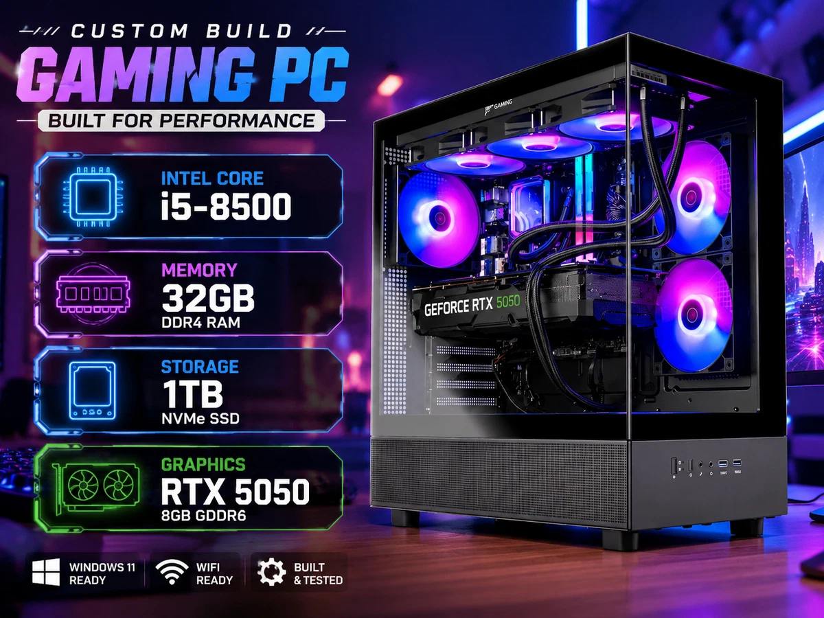 Gaming Dedicated Graphics Intel Core i5 8th Gen. PC Desktops & All