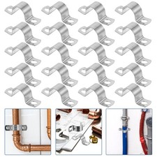 20 Pcs Stainless Steel Pipe Support Clamps Rigid Strap Pipe Mount Connecting