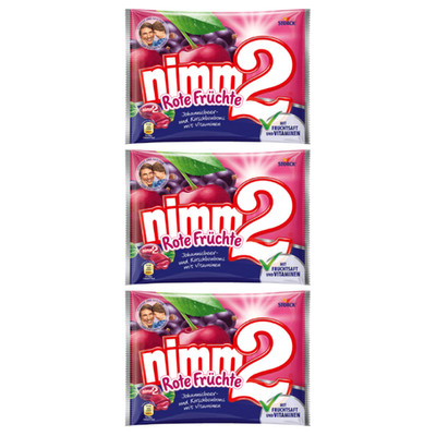 3 x Nimm 2 Rote Früchte Storck Rote Früchte mit Vitamen und Füllung 429 g