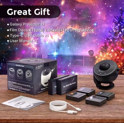 Galaxy Star Projector 13 in 1 LED Night Light Rotating Nebula Lamp w/ Timer