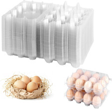 50 Pack 12 Count Plastic Egg Cartons - Bulk Cheap Clear Reusable Egg Containers