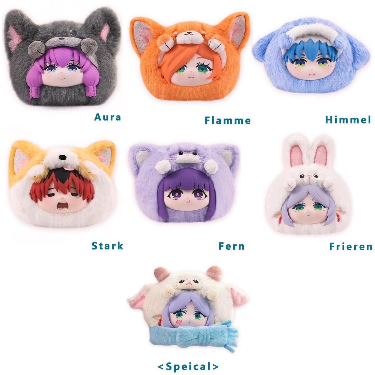 ぬいぐるみ Frieren EAKI Blind Box Full Set NEW EAKI Frieren Animal Party 4.7 in Soft Vinyl Plush Blind Box | US
