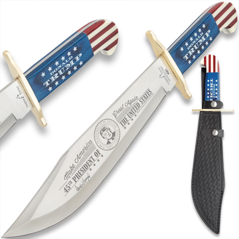 Timber Wolf Limited Edition Trump Bowie Knife | Premium Leather