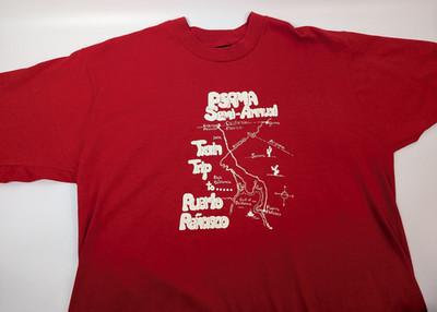 Vintage 80s Train Trip To Puerto Penasco Red T-Shirt Screen Stars Best Size 2XL
