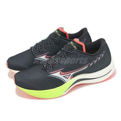 Mizuno Wave Rebellion Black Orange Men Unisex Road Running Shoes J1GC2117-01