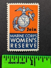 Vintage Marine Corps Women's Reserve Military Poster Stamp