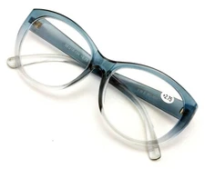 Oversize Women Reading glasses - Magnified Readers Cateye Vintage Jackie O Clear
