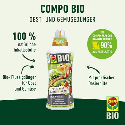 COMPO BIO Obst- und Gemsednger Natrlicher Flssigdnger fr alle Sorten  1L | eBay.de