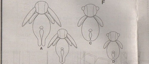 Simplicity Sewing Pattern 8625 Soft Toy Teddy Bears, Bunny Rabbits, Gift Bag New - Picture 10 of 12