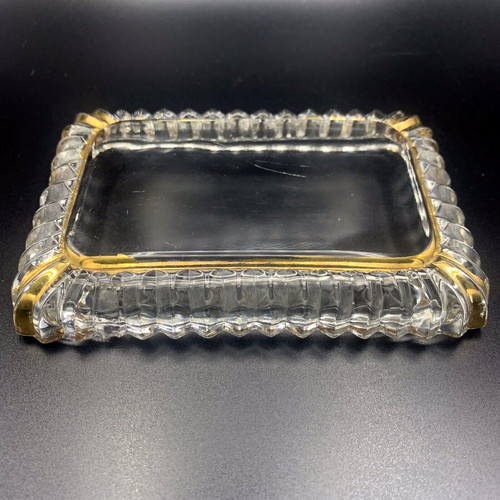 Jeanette Glass National Pattern Gold Trim Cigarette Vanity Box Lid Replacement