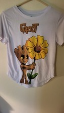 Gardian Of The Galaxy T Shirt Groot M 7 9 Kids White Cap Sleeve 24 L 19 Across