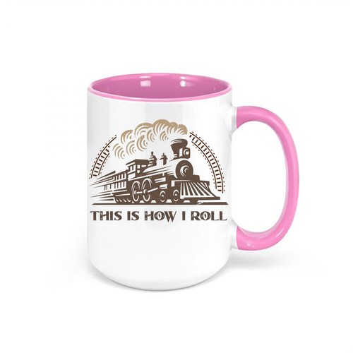 TRAIN COFFEE MUG, This Is How I Roll, RAILROAD CUP, Mug For ENGINEER TRAIN LOVER - Picture 6 of 12