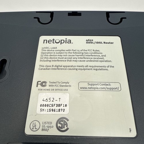 Covad 4652-T Netopia 4-Port 10/100 Wired Router T1 DSLBX 10 - No Adapter - Picture 5 of 5