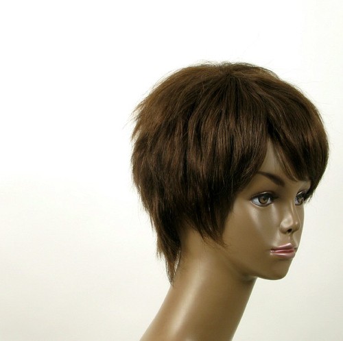 Perruque afro femme 100% cheveux naturel châtain ref JEAN 03/6 - Imagen 8 de 9