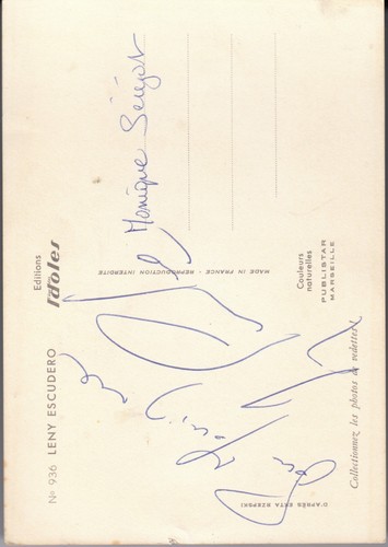 CARTE POSTALE 60's "LENY ESCUDERO" (DEDICACE) - Picture 2 of 2