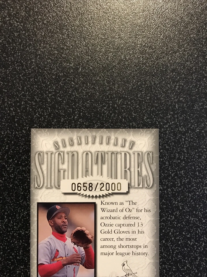 Ozzie Smith 1998 Donruss Signature Series Auto Autograph 0658/2000 - Image 2 of 3