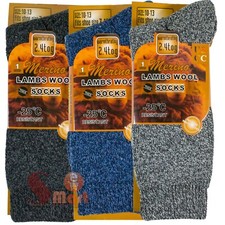 Pack De 3 Pares De Calcetines Térmicos De Invierno Para Hombre - Lana Merino Y Algodón, Tallas 10-13, Colores Surtidos