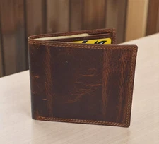RFID Blocking Slim Thin Bifold Credit Card ID Vintage Leather Wallet for Men...