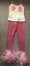 Mermaid Pink halloween costume with Handmade Tulle Size Medium Girl