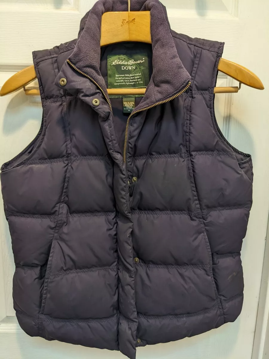 Eddie Bauer Women s Eggplant Goose Down Winter Puffer Vest Jacket