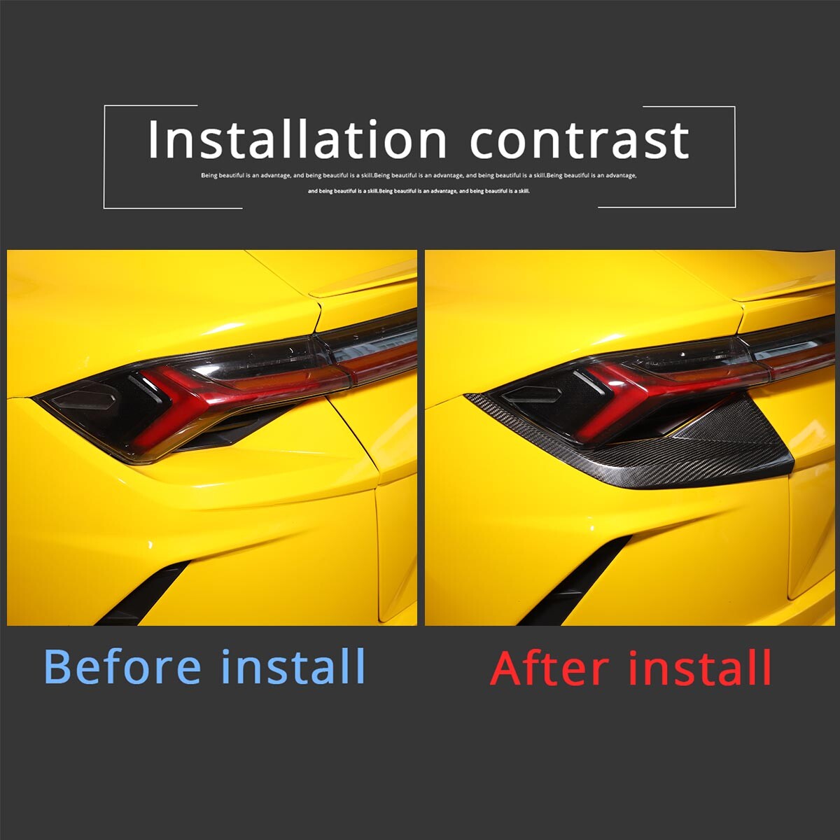 Real Carbon Fiber Rear Tail Light Lamp Cover Trim For Lamborghini URUS 18-23 US