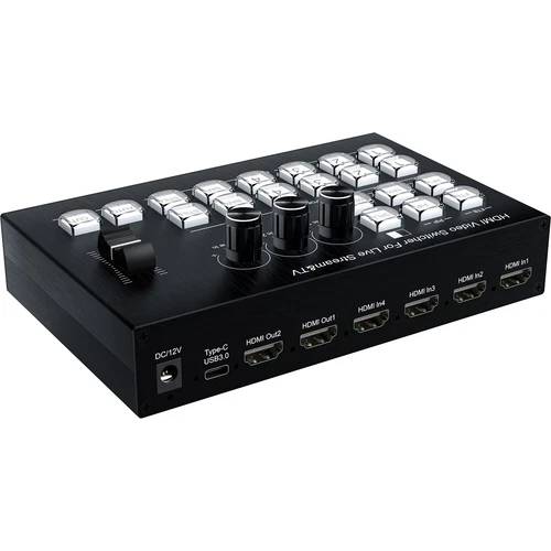 4 Channel HDMI Video Mixer Switcher for Multi Camera Live Streaming Video Record