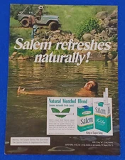 1973 CIGARETTE ORIGINAL COLOR PRINT AD "SALEM REFRESHES NATURALLY" SALEM MENTHOL