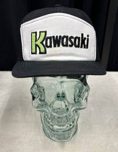 Vintage Trucker Mesh Kawasaki Motorcycles Baseball Mesh Cap Old School