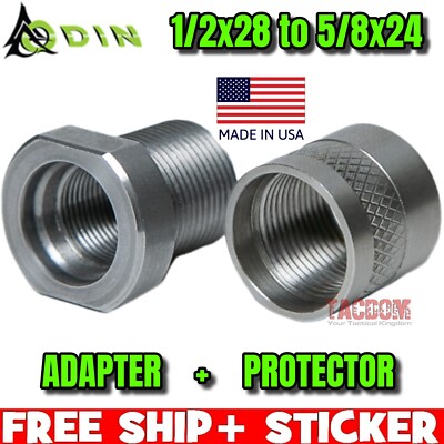 ODIN WORK HIGH QUALITY USA Thread Adapter 1/2x28 to 5/8x24 Stainless Steel 416R