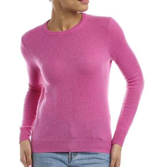 NWT AMICALE CASHMERE Crew Neck Sweater US Size S 4/6