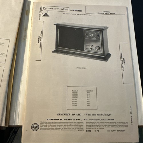 Juego de carpetas Sams Photofact 1960 agosto 1972 guías de instrucciones de reparación vintage - Imagen 7 de 7