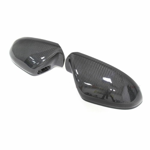 Kohlefaser Spiegelabdeckung Für Audi A6 C7 S6 RS6 mit Side Assist 12-18 Schwarz - Picture 3 of 6