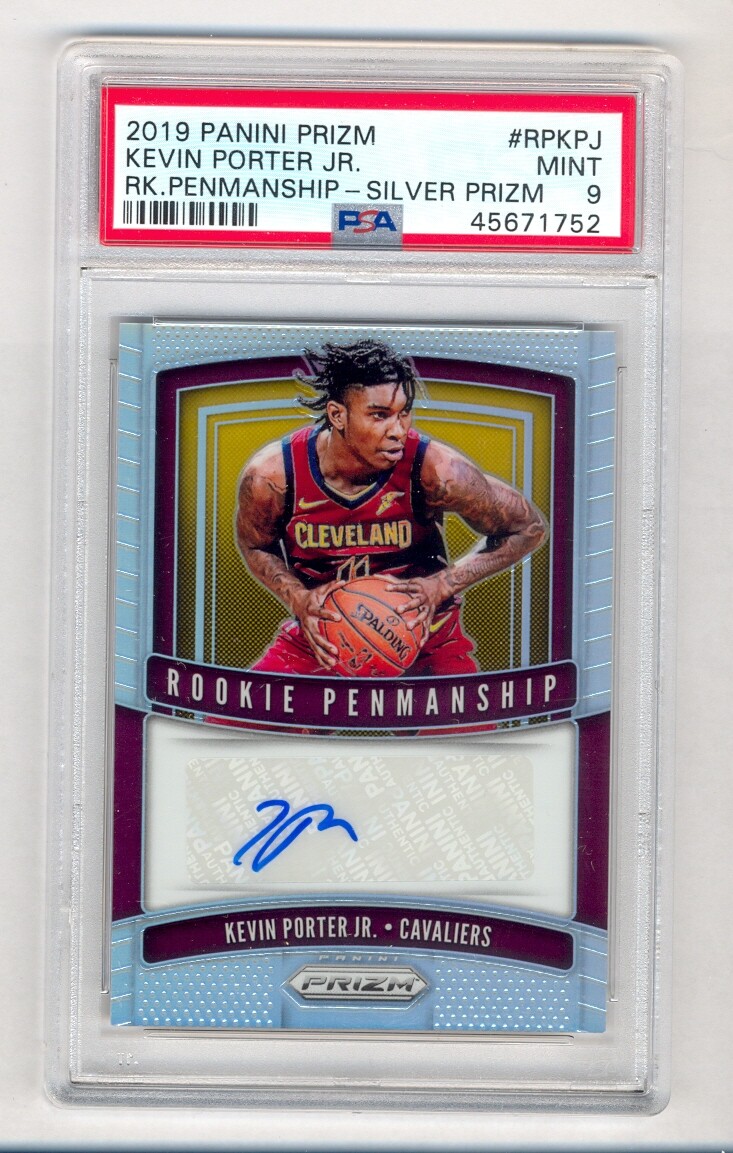 KEVIN PORTER JR 2019 PRIZM SILVER ROOKIE PENMANSHIP AUTO AUTOGRAPH PSA 9 MINT
