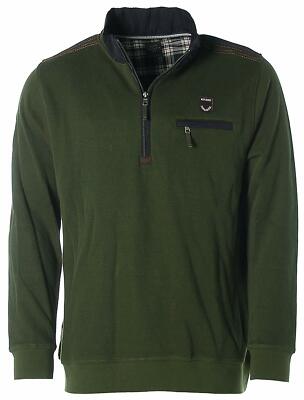 Kitaro Herren Sweatshirt Troyer-Kragen -INDIAN SUMMER- Riffle Green L Y2674