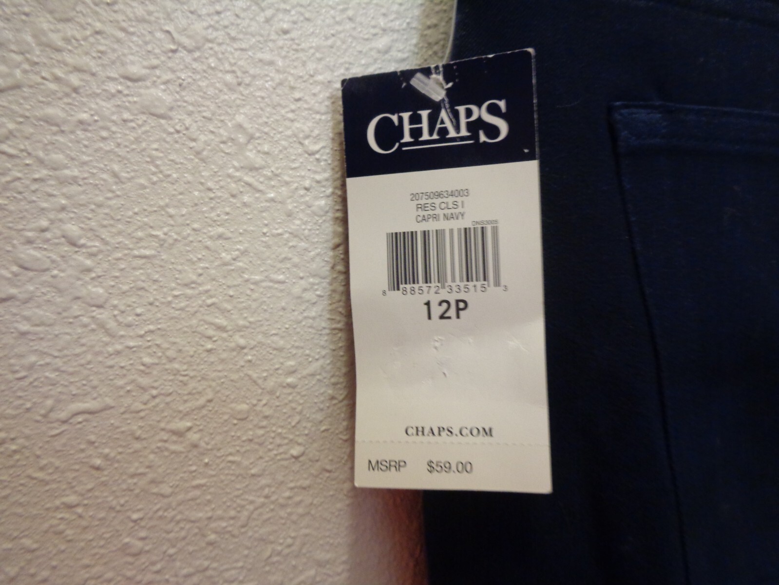 Chaps Navy Blue Pants Size 12 Petite NWT Slimming Fit image 5