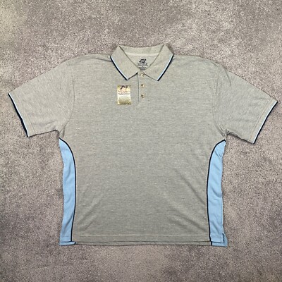 Spike Sports Golf Shirt Mens XL Gray Polo Performance Activewear Quick Drying