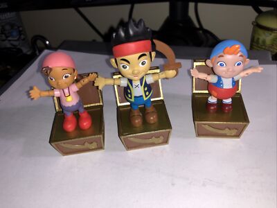 Lot Of 3 Disney Jake and the Neverland Pirates Izzy Push Toy Puppet Plastic