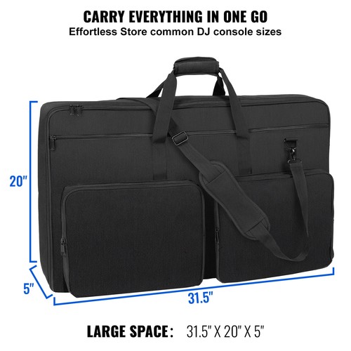 VEVOR DJ Mixer Gig Bag Gear Carry Case 1200D Oxford Fabrics 3 Storage Pocket - Picture 4 of 12