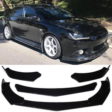 For Mitsubishi Lancer Front Bumper Lip Spoiler Splitter Body Kit Glossy Black