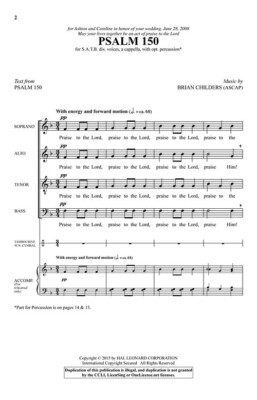 Psalm 150 SATB divisi a cappella Brian Childers