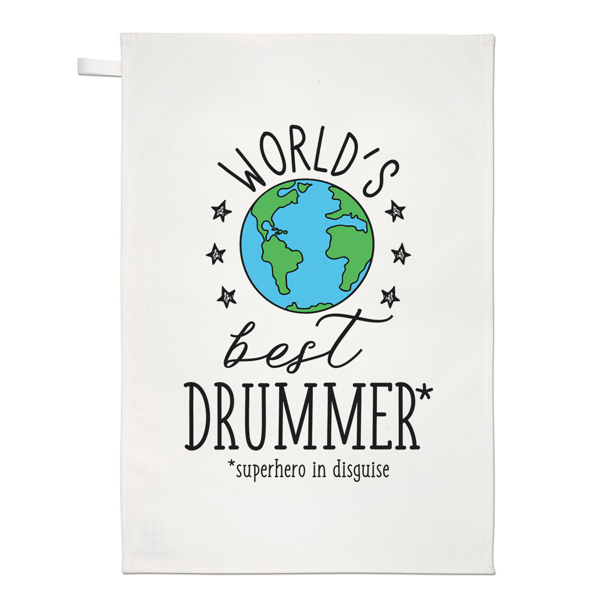 World's Best Drummer Tea Towel Dish Cloth Funny Favourite Music Drums Rock