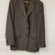 Mens DAKS Signature New Zealand Merino Wool Tweed Plaid Jacket 42"